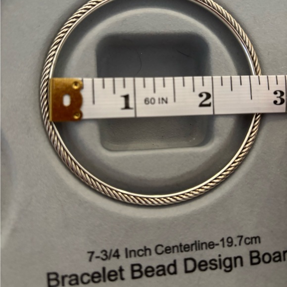 David Yurman Sterling Silver Confetti Diamond Cable Bangle Set - Picture 9 of 9